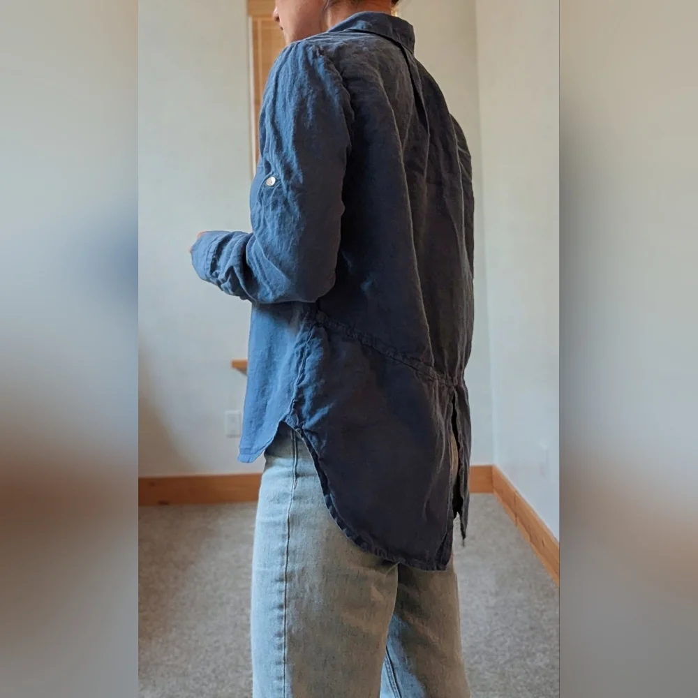 Linen Blue Button Down, S - Picture 14 of 14
